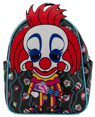 AI ACCESSORY INNOVATIONS Character Mini PU Backpacks Purse, Shoulder Bag,10.5 Inch, Faux Leather, Killer Clowns from Outer Space, S, Mini Pu Backpack
