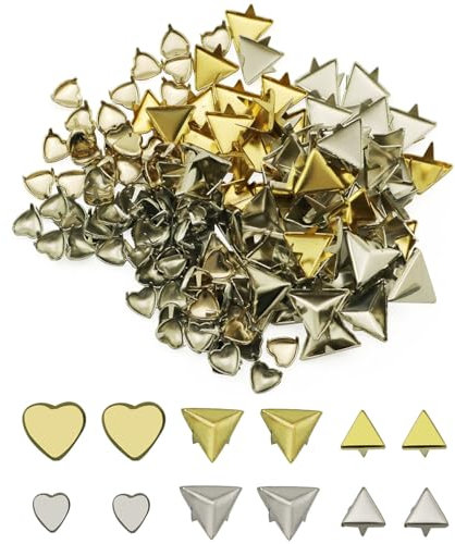 XGNG 120 Stück Nagelköpfe, Punk-Nieten, dekorative Ledernieten, DIY-Nieten, Metall-Punk-Nieten, dreieckige Pyramiden-Nieten für Lederhandwerk, Jacke, Gürtel, Tasche, Schuhe