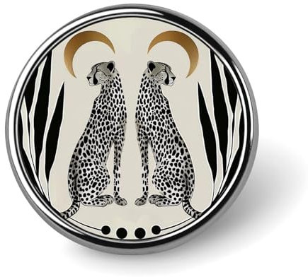 Boho-Brosche mit Geparden- und Leoparden-Motiv, rund, Anstecknadel, Krawattennadel für Frauen und Männer, Büroangestellte, Lehrer, Dekoration
