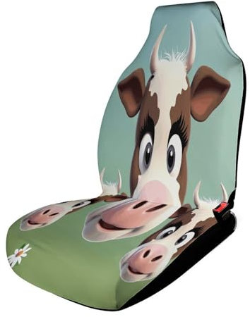 LYHVSFJW Autositzbezug mit niedlichem Kuh, universeller Autositzbezug für die meisten kompletten Sets, personalisierte Vorderbankbezüge, 111,8 x 44,9 x 80,9 cm