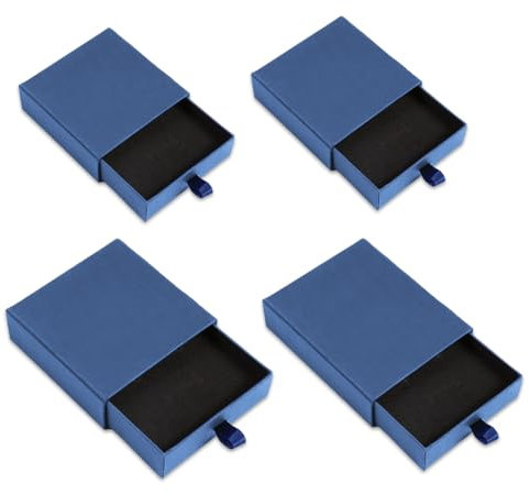 Bieiyhe 4 Pièces Boite a Bijoux Petite,Ecrin Bijoux Voyage,Boite a Collier Femme,Boîte Cadeau pour Bracelets,Organisateur de Bijoux,BoîTe Boucles D'Oreilles,Boîte Cadeau de Bijoux,Boîte Collier-Bleu