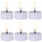 matches21 HOME & HOBBY LED Teelichter 6er Set Timerfunktion 6 / 18H - Kerze realistisch flackernde Flamme warmweiß Ø 3,5 x 1 cm - Elektrische Wachskerze in Weiß als gemütliche Tischdeko