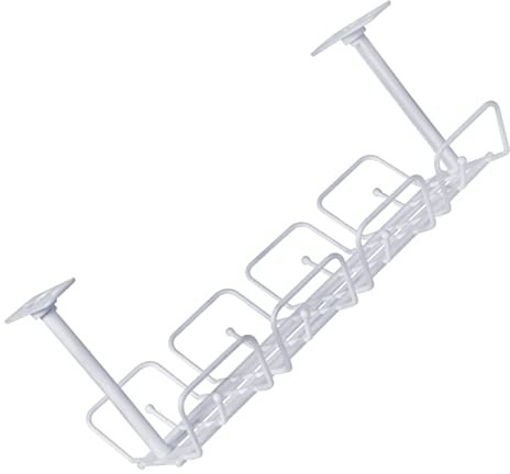 CANIGHT Metal Cord Management Rack Desk Cable Management Rack Cable Tray Basket