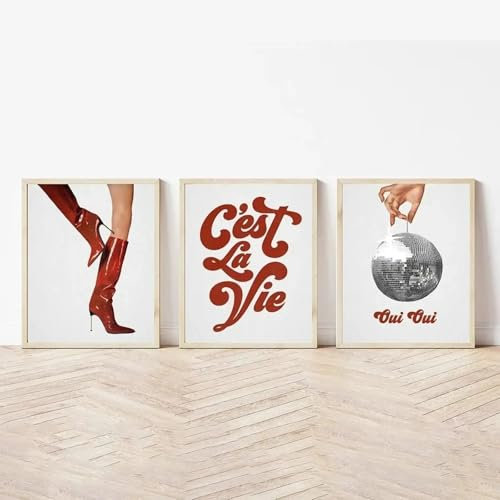 LMYCHENG Disco-Drucke, Retro-Galerie, Wandkunst, Leinwand, Poster, Drucke, Gemälde, trendige 70er-Jahre-Vintage-Preppy-Raumdekoration, Wandbilder, 60 x 80 x 3 cm, rahmenlos