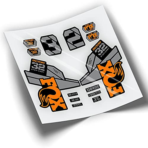 REF:VP404 Stickers Compatible with Fox 32 SC Factory Bike Forks, MTB, Stickers, Decals for Mountain Bikes (ORANGE)