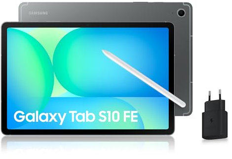 Samsung Galaxy Tab S10 FE, Tablette Android WiFi 10.9 128 Go, S Pen Inclus, Certification IP68, Gris Anthracite, Chargeur Secteur Rapide 25W Inclus, Version FR