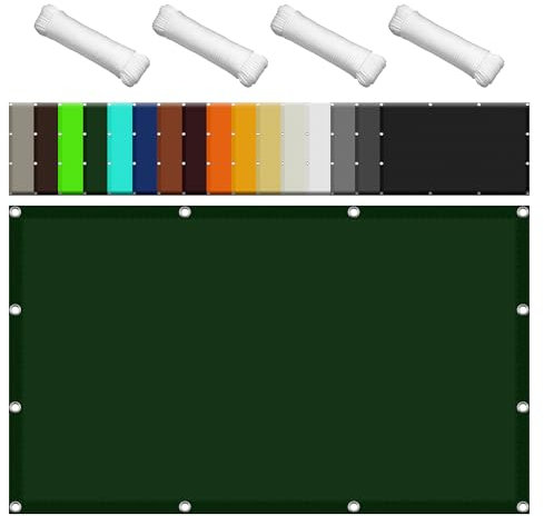 Sonnensegel Wasserdicht 90 x 100 cm Wasserabweisend Windabweisend Sunprotect Sonnensegel Outdoor Schattiernetz Leicht Und Haltbarkeit für Garten Balkon, Dunkelgrün