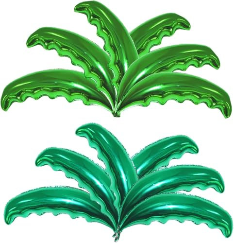 YUNHENTONG Ballons Feuilles de Palmier 12 Pièces Ballons Fête Été Tropicale Vert Decoration Fete Hawaienne Avec Palmiers pour Été Plage, Piscine, Anniversaire Décoration