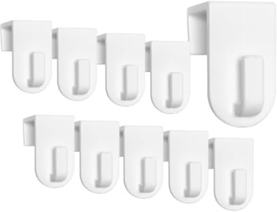 Fensterhaken | Dekohaken - Aufhänger | Weiß | 10er-Set | Für Fenster bis maximal 17 mm Falzmaß geeignet | Optimal für Ihre Fensterdeko | 35 x 20 mm