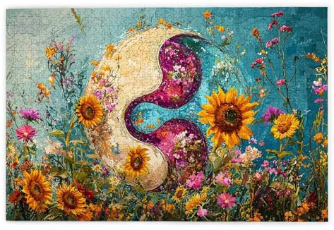 Puzzle 1000 Teile, Yin und Yang Puzzle 1000 Teile Erwachsene, Holzpuzzle Erwachsene, EIN Herausforderndes Rätsel, Puzzlespiele für Die Ganze Familie, Holzpuzzle für Deko Wohnzimmer, Geschenke, M-60