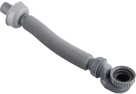 NiuLumea Tubo di scarico flessibile a basso profilo per doccia con guarnizione ad acqua P-Trap, materiale grigio, 90 cm, salvaspazio, per vasche da bagno indipendenti o camper