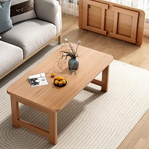 Kompakter faltbarer Couchtisch – Teetisch aus Holz für Wohnzimmer, Schlafzimmer & Studio – einfacher niedriger Laptoptisch – platzsparendes Design (80 x 48 x 50 cm)