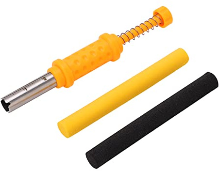 Pop Up Carp Fishing Bait Making Tool, Portable Zig Imitation Rig Method Feeder with Three Grooves and Foam Sticks for 8mm Holes, Compact Plastic Bait Roller for Carp Anglers (Gelb Schwarz)