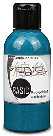 Bodypainting Farben Senjo Color Basic 75ml Karibikblau I Gesichts- & Körperfarbe I Karneval, Fasching I Pinsel & Airbrush Farbe