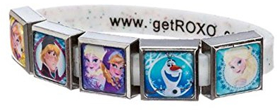 Disney Frozen Charm Bracelet with Pink Band 5 Charms Includes Elsa, Anna, Olaf, Sven, and Elsa/Anna