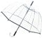 SMATI Parapluie Long Transparent – forme Cloche ; Solide ; Ouverture automatique ; Diamètre=85cm ; Poignée transparente ; Liseré Noir