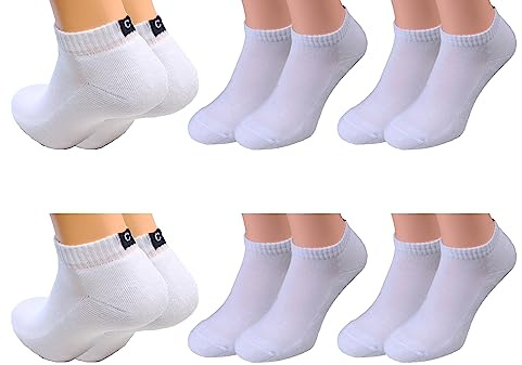 6 Paar Damen Herren Sneaker Socken mit Frotteesohle Baumwolle mit Elasthan, Marke Cocain weiß Gr. 43/46