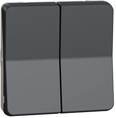 Schneider Electric - Mureva Styl - Bouton Poussoir Volets roulants - composable - IP55 - IK07 - Gris - MUR35042