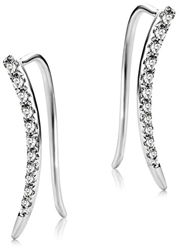 Orovi Ohrringe Damen Hängend Weißgold 9 Karat / 375 Gold Diamant Brilliant 0,15 ct