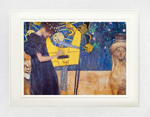 1art1 Gustav Klimt Poster Die Musik, 1895 Gerahmtes Bild Mit Edlem Passepartout | Wand-Bilder | Im Bilderrahmen 40x30 cm