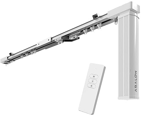 ABALON Motorisierte Vorhangschiene mit Fernbedienung (Not Wifi), 1-8 Meter, Aluminium, elektrische vorhänge, elektrische vorhangschiene.