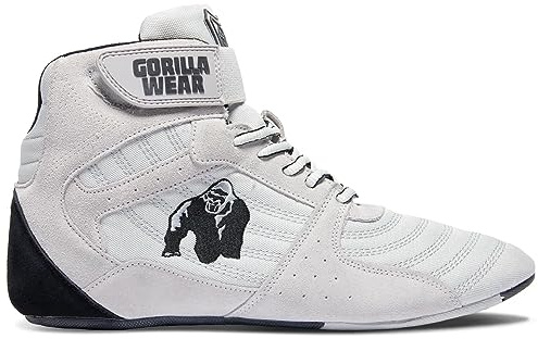 Gorilla Wear Perry High Tops Pro - White - Bodybuilding and Fitness Shoes for Men and Women, White, 6 UK