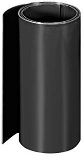 sourcing map PVC Heat Shrink Tube 125mm Flat Width Wrap for Dual Layer 18650 1 Meter Black