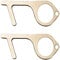 Hygiene Hand Brass Clean Key, No-Touch Door Opener & Closer Stylus Keep Hands Clean, Portable Stick for Push The Elevator Button, Shape of Key - Easy to Carry and Use (Golden1 2pcs)