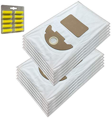 MohMus Set 10 Parfums + 10 Premium Sacs Aspirateur pour KÄRCHER 3001, SE 3001, 3001 Hot, SE 5.100, SE 6.100, 2501, 2501 Te, 2601, 2601 Plus