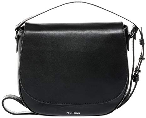 FEYNSINN kleine Schultertasche echt Leder - Handtasche ZOE Umhängetasche Damentasche mit Schultergurt - Ledertasche Damen schwarz handgefertigt