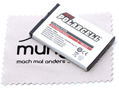 Ersatz Akku passend für Nokia 2720 Fold 5310 6600 Fold 6700 Slide 7210 Supernova 7230 7310 Supernova X3 (Ersetzt Originalakku BL-4CT) Polarcell mit mungoo Displayputztuch