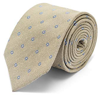 Brera67: elegante beige mit Blumen Krawatte aus Seide und Wolle 148 x 8 | Krawatten für Herren | Krawatte Jungen | Accessoires Männer für Jacke und Anzug