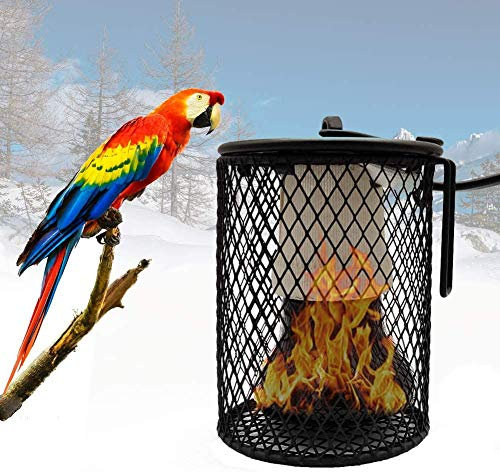 HTDHS Lampada Riscaldante per Pappagalli, Paralume per Lampada Riscaldante per Animali Domestici con Tubo in Ferro Anti-morso, Emettitore di Calore per Animali Domestici da 25 / 50W / 75 / 100W