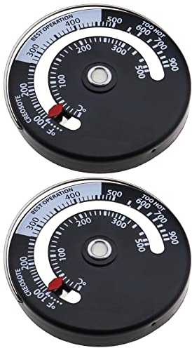 ECSiNG 2 Stück Ofenthermometer 0-500 ° / 100-900 ° F Magnetischer Herd Holzofen Thermometer Aluminiumlegierung Küche Kochen Thermometer zum Grillen