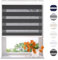 Radeco® Doppelrollo mit Kassette 130 x 175 cm (BxH) schwarz, Blickdicht oder Transparent, ohne Bohren möglich, doppelrollo wandmontage, Duo Rollo, doppelrollo 130 cm breit