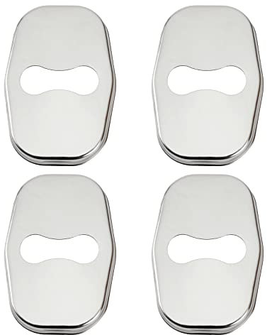 YINETTECH 4PCS Car Door Lock Cover Protector for 208 308 408 508 2008 3008 Guard Latch Cap Sticker Buckle Anti-Corrosion Automotive Interior Accessories Stainless Steel Silver