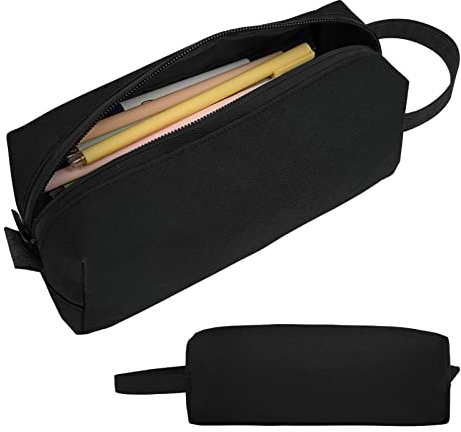 Fmeida Federmappe Schwarz Federmäppchen Mädchen Federtasche Junge Schlampermäppchen Etui Single Stiftemäppchen Stiftemappe Federpenal Mäppchen für Büro Uni Zubehör