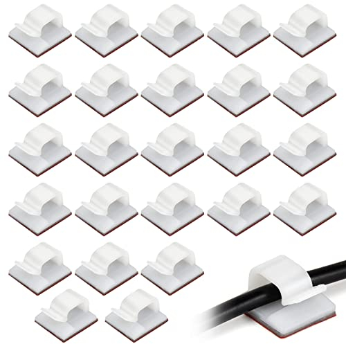 Kabelhalter Selbstklebend,25pcs Kabelclips für Kabelmanagement,Kabel Clips,Kabelführung Organizer,Kabelclips Selbstklebend,Kabelklemmen Kabelmanagement,Kabel Haken Draht Halter für Kabelmanagement