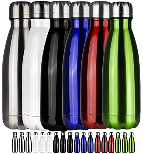 Botella de agua de acero inoxidable, juego de 3 botellas, termo a prueba de fugas al vacío, botella de agua sin BPA, termo aislado para deportes, correr, bicicleta, yoga, 300 ml, verde