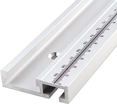 ONLISUM Rail à rainure en T en aluminium avec échelle de 800 mm, pour scie à table, tables de travail du bois, tables de défoncement, scies à ruban