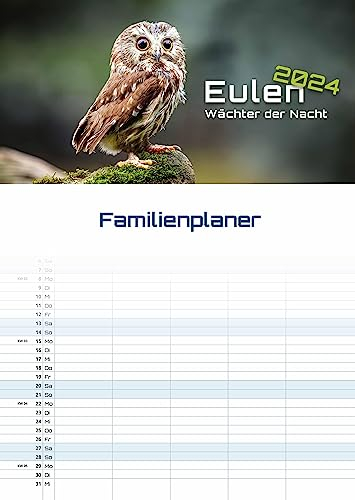 Eulen - Wächter der Nacht - 2024 - Kalender DIN A3 (Familien-/Terminplaner): Der Wandkalender mit den schönsten Eulen-Motiven!