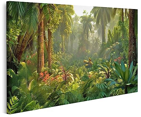 islandburner Tableau sur Toile Paysage Jungle Verte Sauvage Panorama Forêt Tropicale Profonde S Cadre Affiche Poster Murale Tableaux
