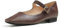 Feversole Women's Mary Jane Fashion Square Toe Easy Buckle Low Heel Slip On Flats Brown Vegan Leather Size 6 UK
