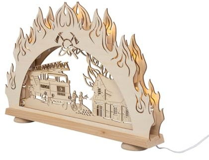 SAICO Original 3D Schwibbogen Feuerwehr Leuchtbogen