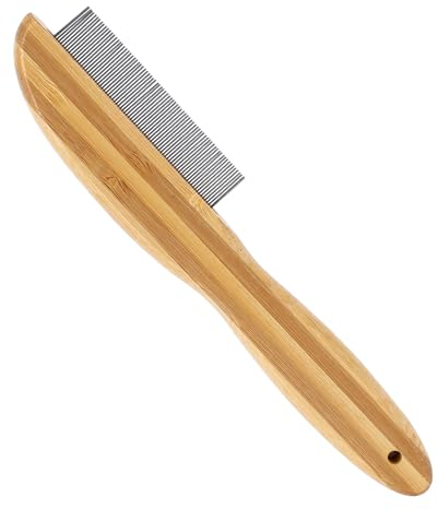 Holzgriff Schuppenkamm, Extra Feiner Zahnkamm mit Metallpickel Multifunktionaler Flohkamm Läusekamm Pflegekamm für Kinder Erwachsene Hund Katze