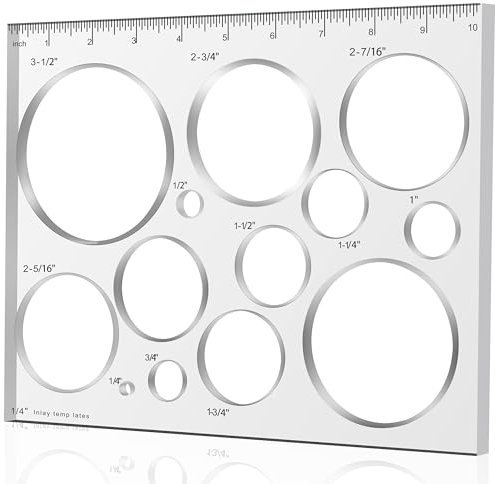 Monliful 10''*7.9'' inches 13 in 1 Router Template for Woodworking,Router Jig Template, Router Template Jig Kit, Circle Inlay Template Decorative Template,clarity