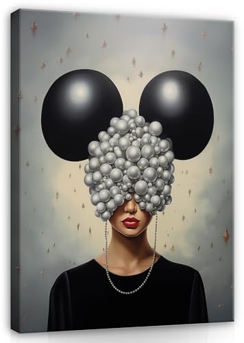 Leinwand Bilder Frau Gesicht Abstrakt Grau 120x80 cm - Modern Leinwandbild Groß XXL Wohnzimmer Schlafzimmer Wandbild Kunstdruck Wandbilder Canvas Desing Wand Bild auf Leinwand Aufhängefertig
