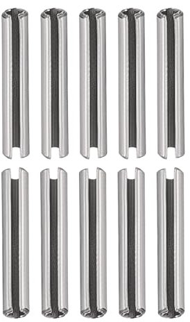 DTGN 3mmx16mm(DxL) Slotted Spring Pin - 50Pack - Good for Home Machine Fastener - 304 Stainless Steel Spring Dowel Tension Roll Pin - Silver