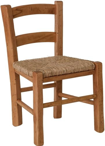 Biscottini Chaise Enfant en Bois de hêtre L31xPR30xH50,5 cm - Chaise pour Enfants Made in Italy - Chaise pour Enfants avec Assise en Paille