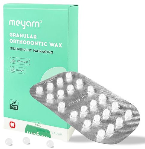 WQINX Zahnspangenwachs, 64-fädiges Wachs für Zahnspangen, einzeln verpackt für Hygiene und Tragbarkeit, vorgeschnittenes kiefergerechtes Wachs - für Zahnspangen, Aligierer, Drähte und Teilprothesen,